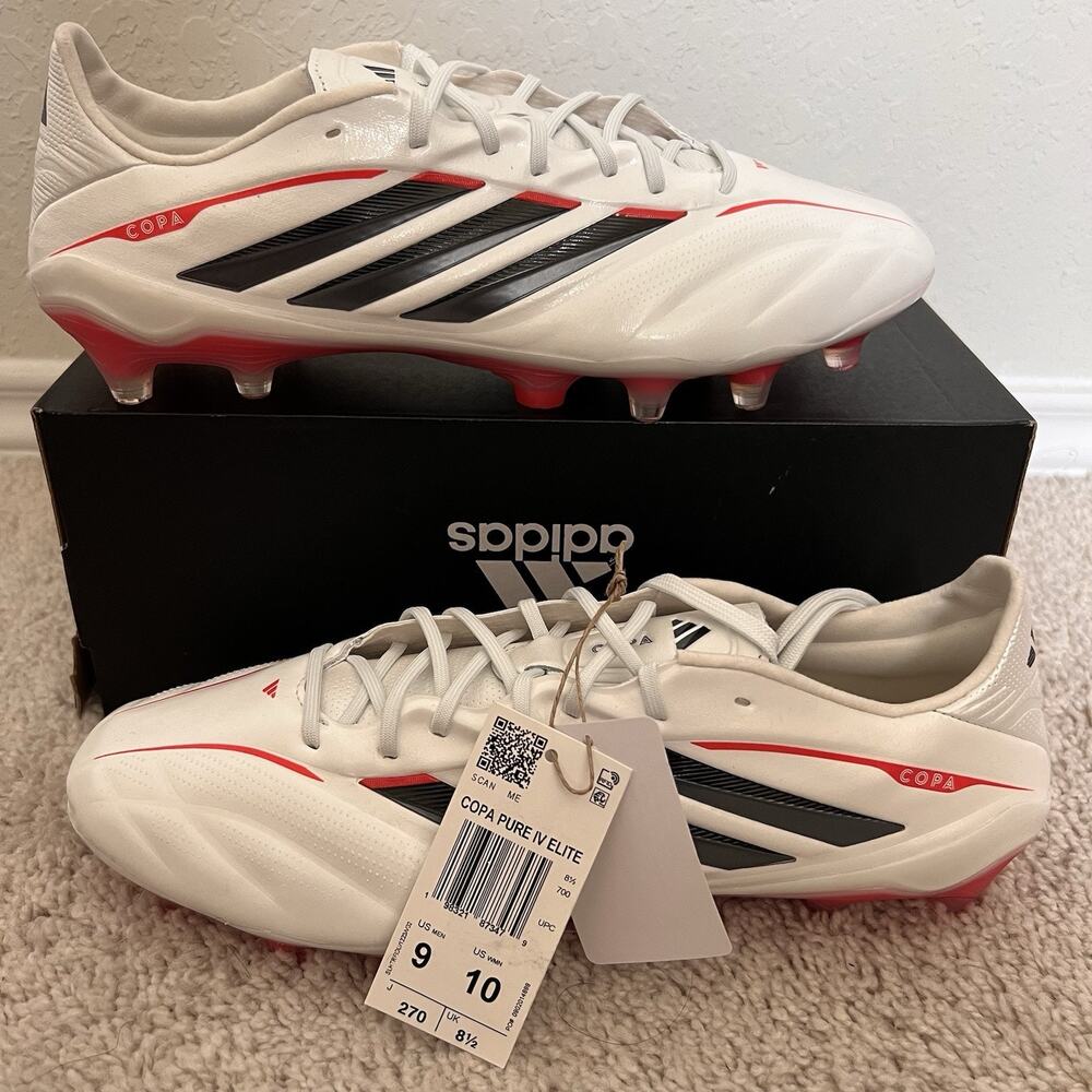 Adidas Copa Pure 4 Elite FG Zero Metalic Black Red Soccer Cleat Men 9 JQ0396 NWT